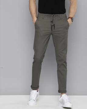 Slim Fit Flat-Front Trousers-image-10