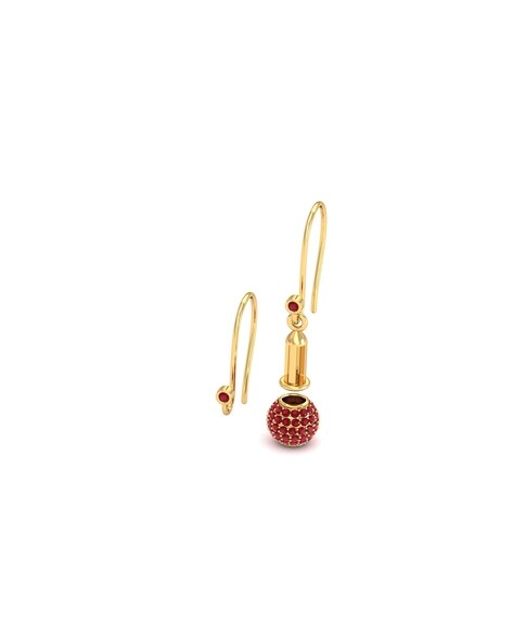 Gold Plated Golden Polished Jhumka Style Earrings : JCU944