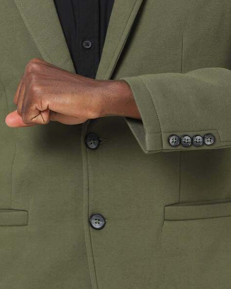 Single-Breasted Peacoat with Notched Lapel