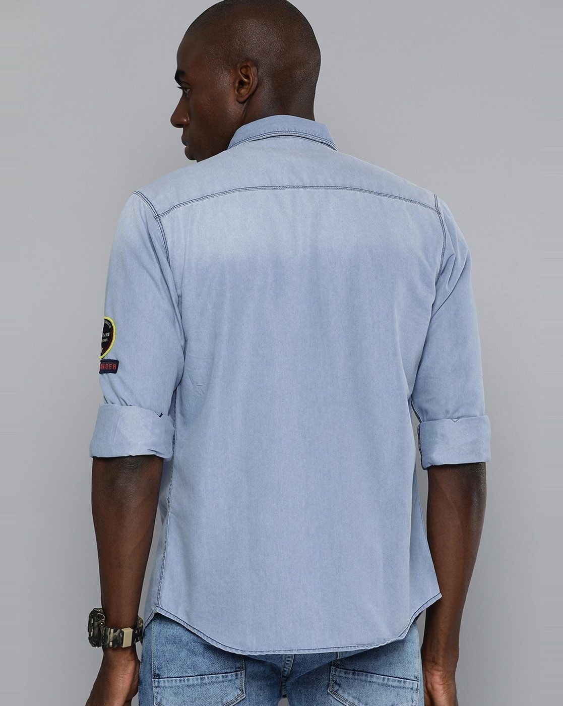 Buy Blue Denim Fabric Solid Shirt Online | Tistabene - Tistabene