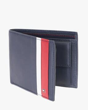 th/devangcw08 leather bi-fold wallet with brand taping