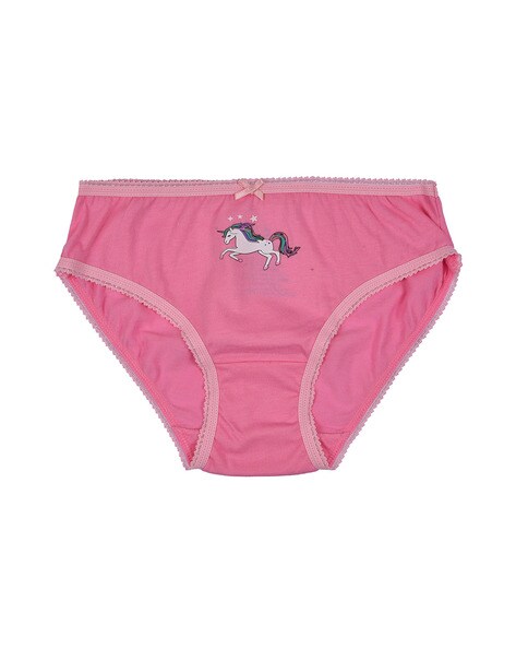 5 pink unicorn print panties for girls : buy online - Underwear