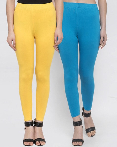 Buy Yellow Leggings for Women by Tag 7 Plus Online