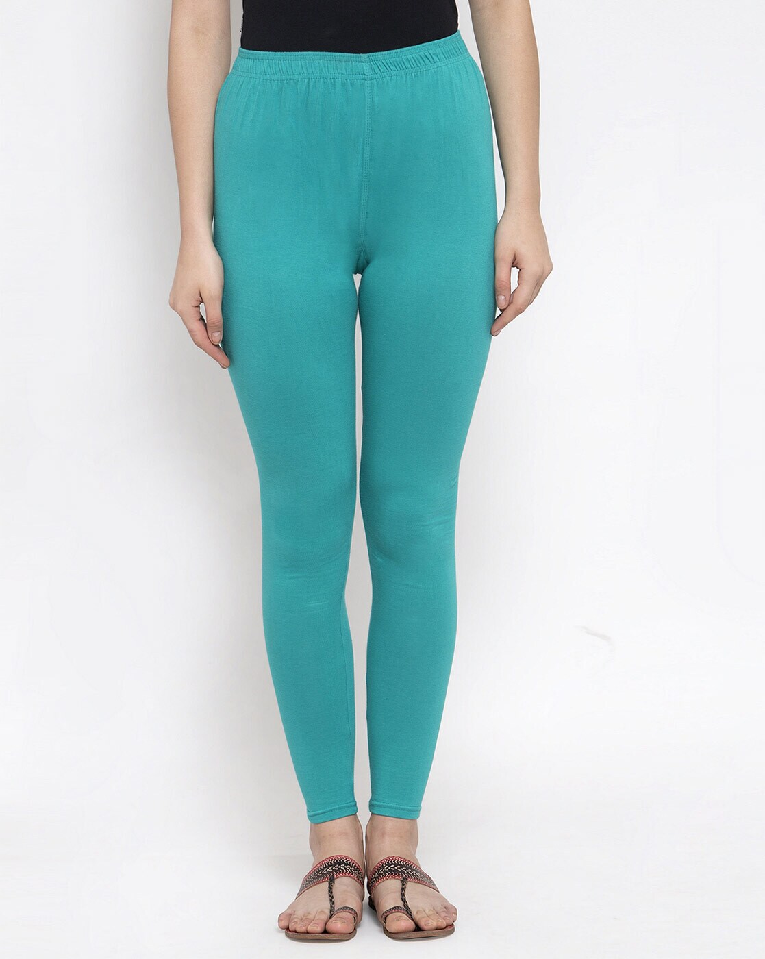 Buy online Turquoise Solid Ankle Length Leggings from Capris & Leggings for  Women by V-mart for ₹300 at 0% off | 2024 Limeroad.com