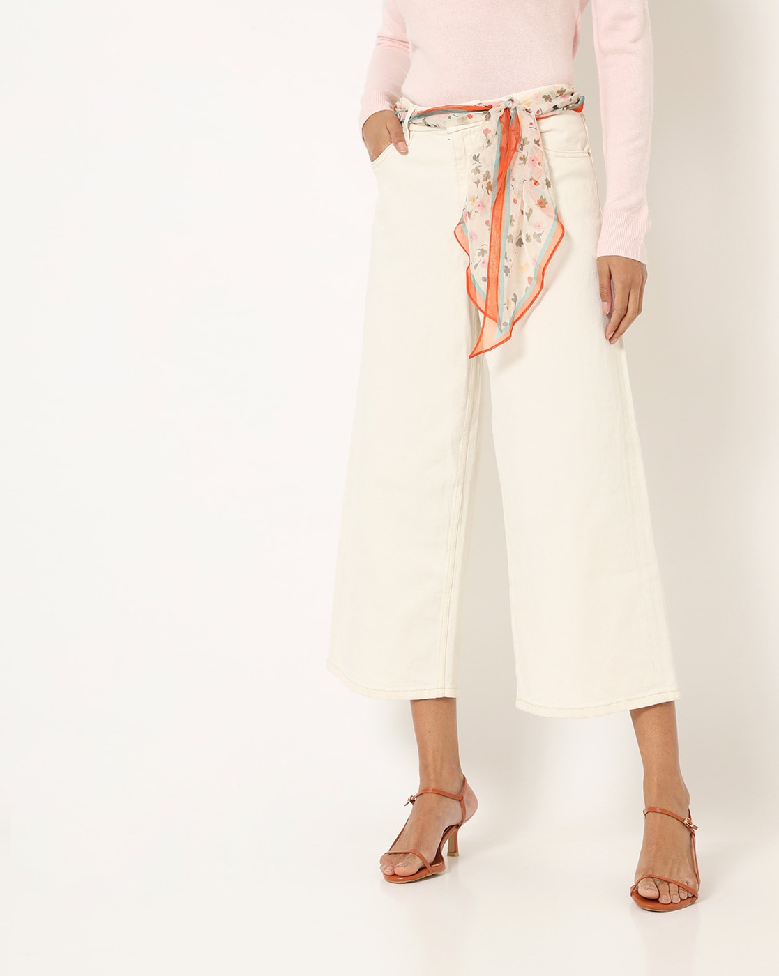 Womens Cream Trousers  MS