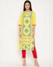 Geometric Print Straight Kurta with Round-Neck Geometric Print Straight Kurta with Round-Neck