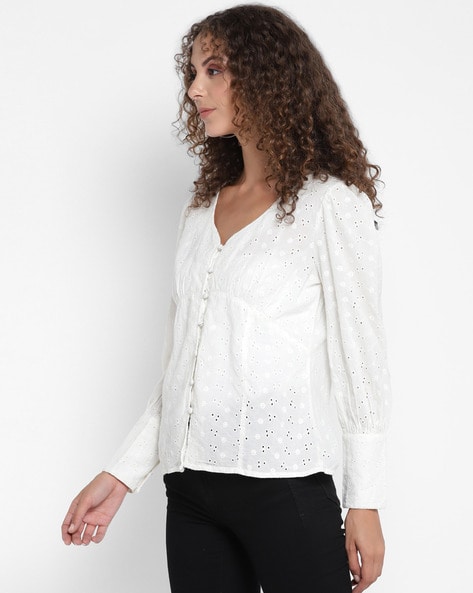 Buy White Tops for Women by PORSORTE Online