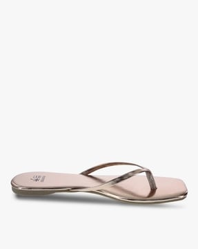 Buy Rose Gold-Toned Flat Sandals for Women by MONTEGO BAY CLUB Online |  