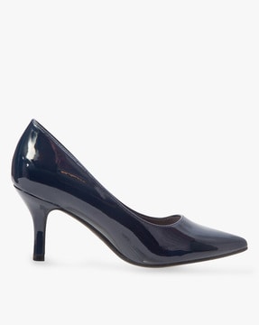 Navy blue 2024 comfortable heels