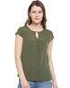 Slim Fit Crepe Top with Round-Neck Slim Fit Crepe Top with Round-Neck