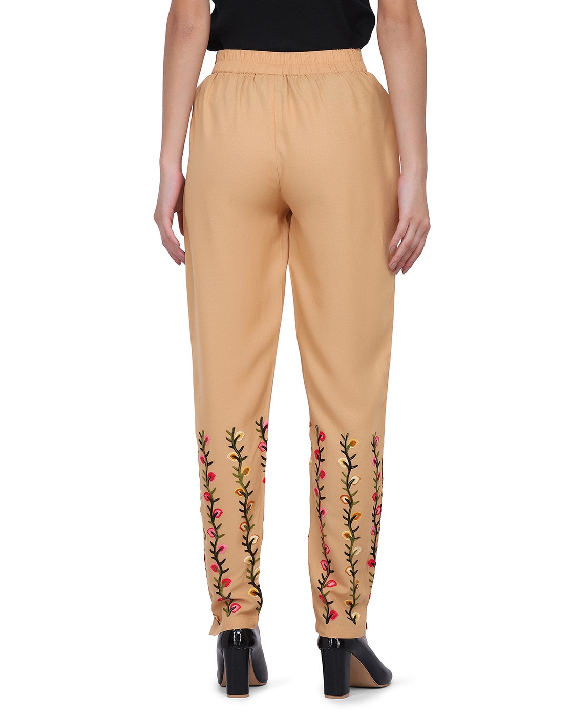 White Cotton Embroidered Pant  Buy Palazzo Pants Online