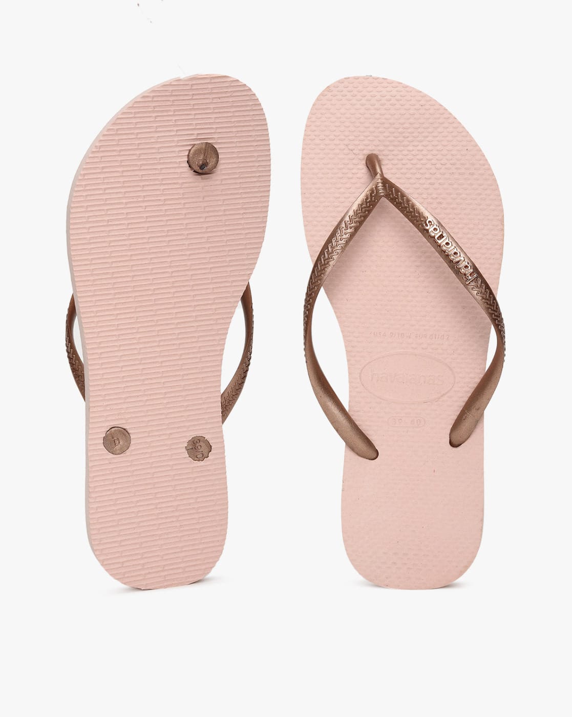 Ppsnabha Havaianas Gold Slim Metal Logo Sandals Platform Teva