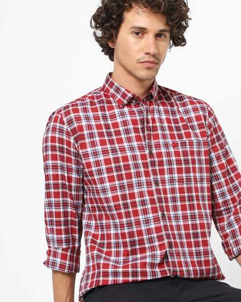 Buy Pink Mini Checks Cotton Shirt Online