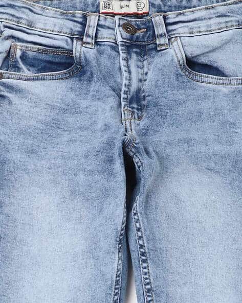Mid-Wash Mid-Rise Slim Jeans view 3