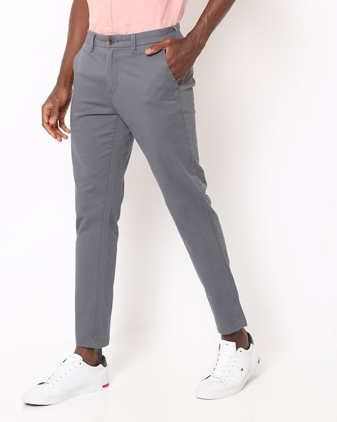 mid rise slim fit chinos