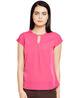 Slim Fit Crepe Top with Round-Neck Slim Fit Crepe Top with Round-Neck