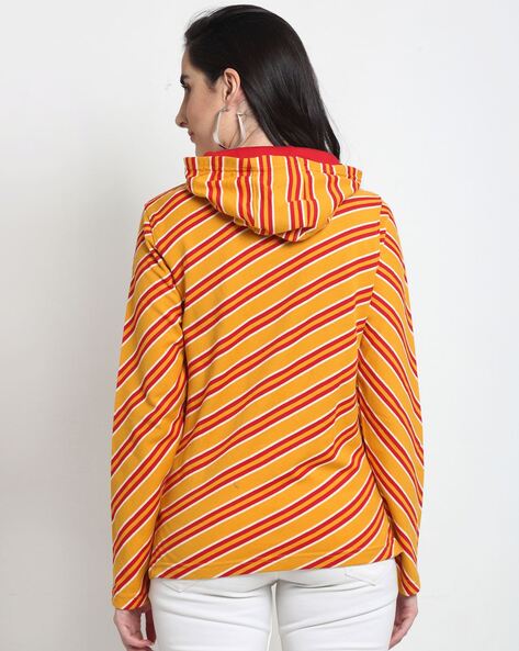 Yellow on sale striped hoodie