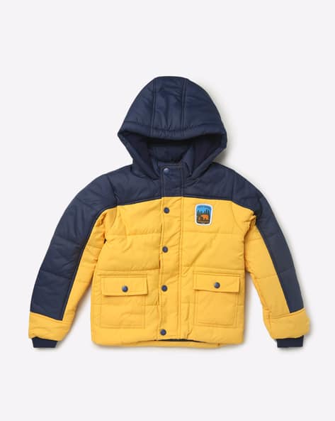 Colourblock Quilted Hooded Jacket