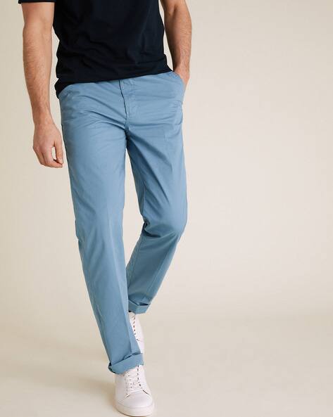 Buy Blue Trousers \u0026 Pants for Men by 
