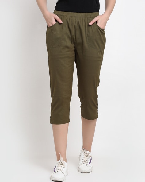 Buy Olive Trousers & Pants for Women by BRINNS Online
