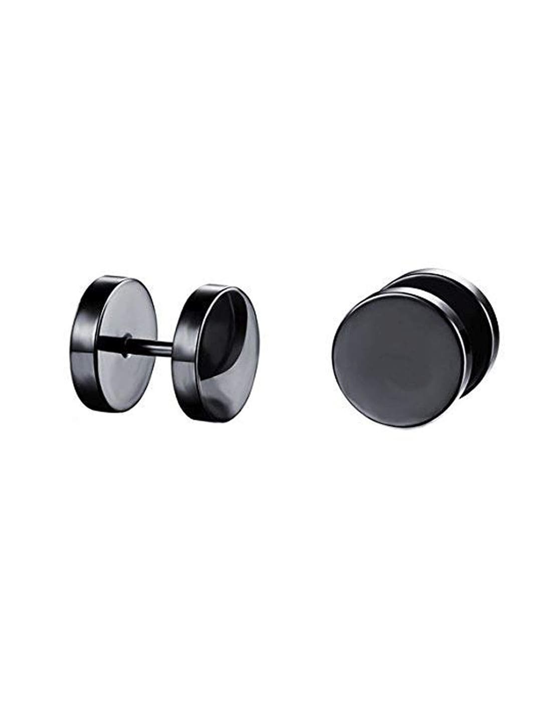 Black Round Stud Earrings Set Stainless Steel Circle India | Ubuy