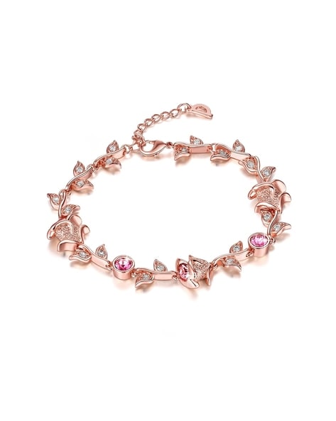 Amazon.com: namana Gold Tennis Bracelet for Women. Stainless Steel Bracelet  set with Swarovski Crystals (Gold, 7.5): Clothing, Shoes & Jewelry