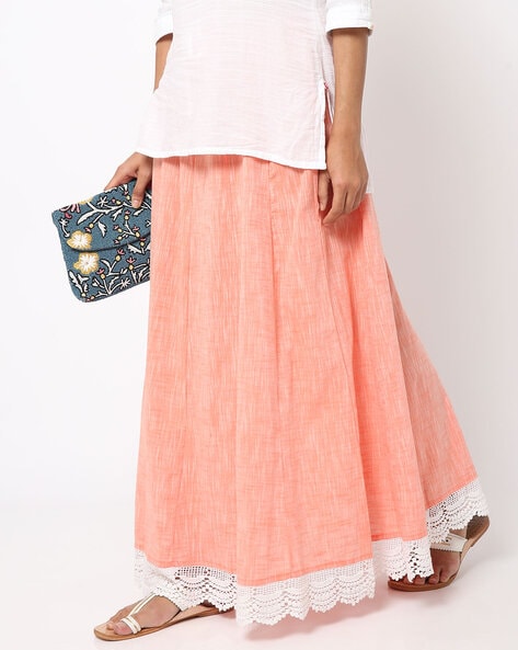 peach maxi skirt