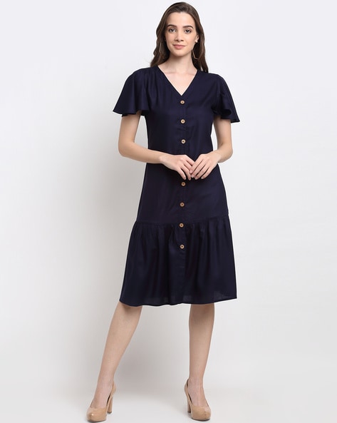 Button front a outlet line dress