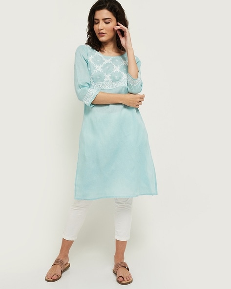 Anarkali anju fabric daily wear fancy kurti