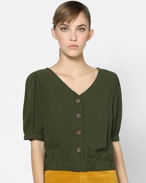 button down v neck