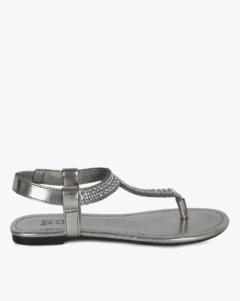 Silver sandals hot sale flat payless