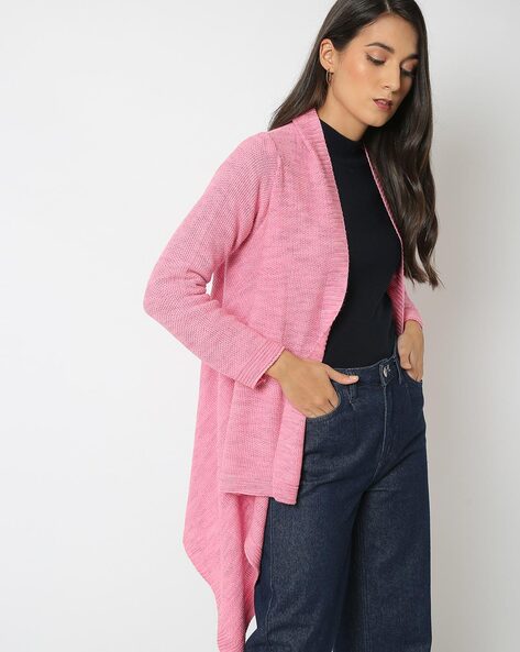 Light pink open front cardigan best sale