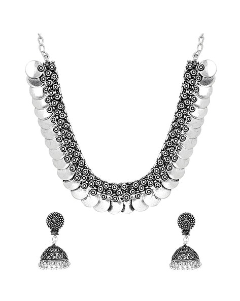 Buy Silver-Toned & Black TraditionalJewellery for Women by Yellow Chimes  Online