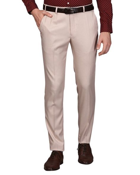 Buy Next Look Men Beige Slim Fit Solid Formal Trousers - Trousers for Men  7741209 | Myntra