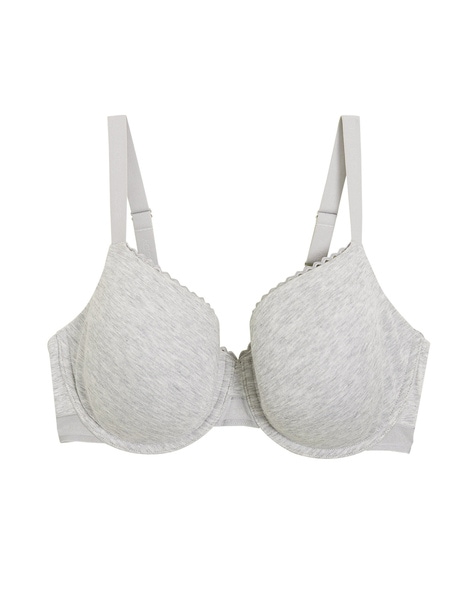 Marks & Spencer Non Wired Cotton Rich 2 Pack Bras 30E 65F Grey Blue White  Bnwt