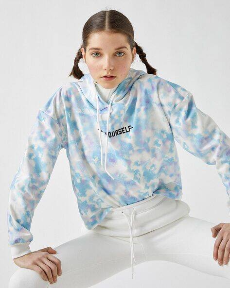 Buy Blue u0026 White Sweatshirt u0026 Hoodies for Women by Koton Online | Ajio.com
