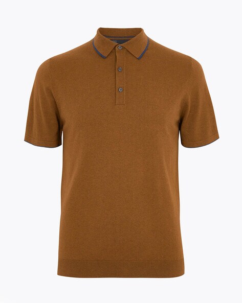 brown polo t shirt