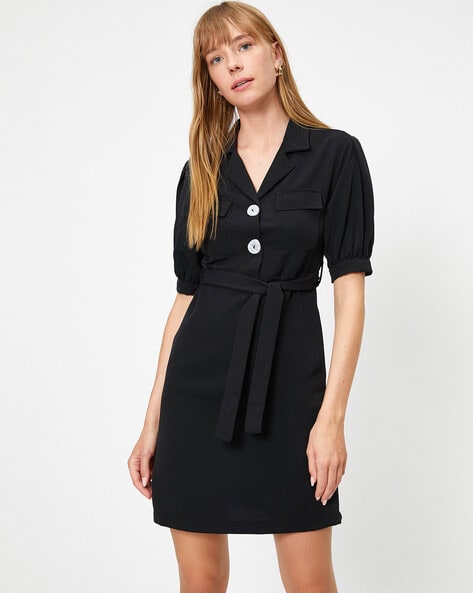 petite v neck sheath dress