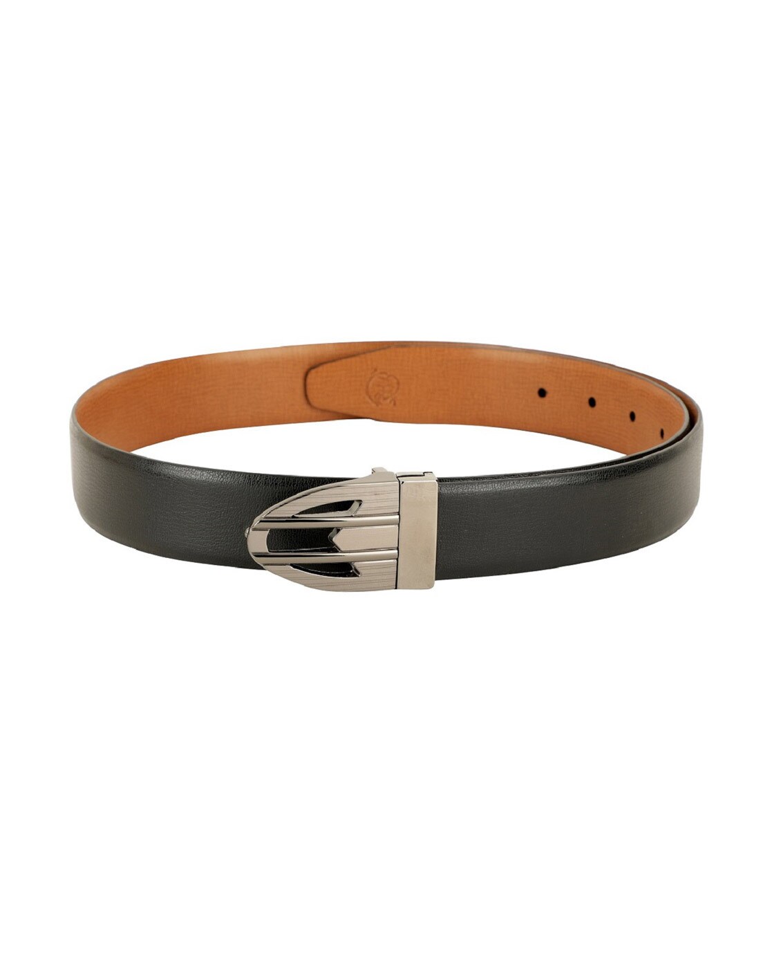 Buy ZEVORA Men Black & Brown Solid Reversible Belt Online at Best