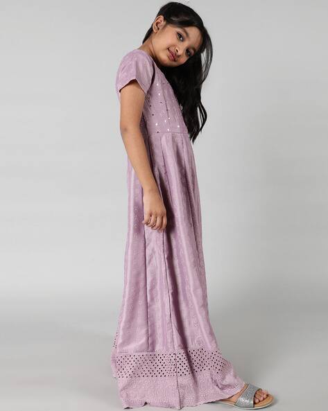 lavender colour long frocks