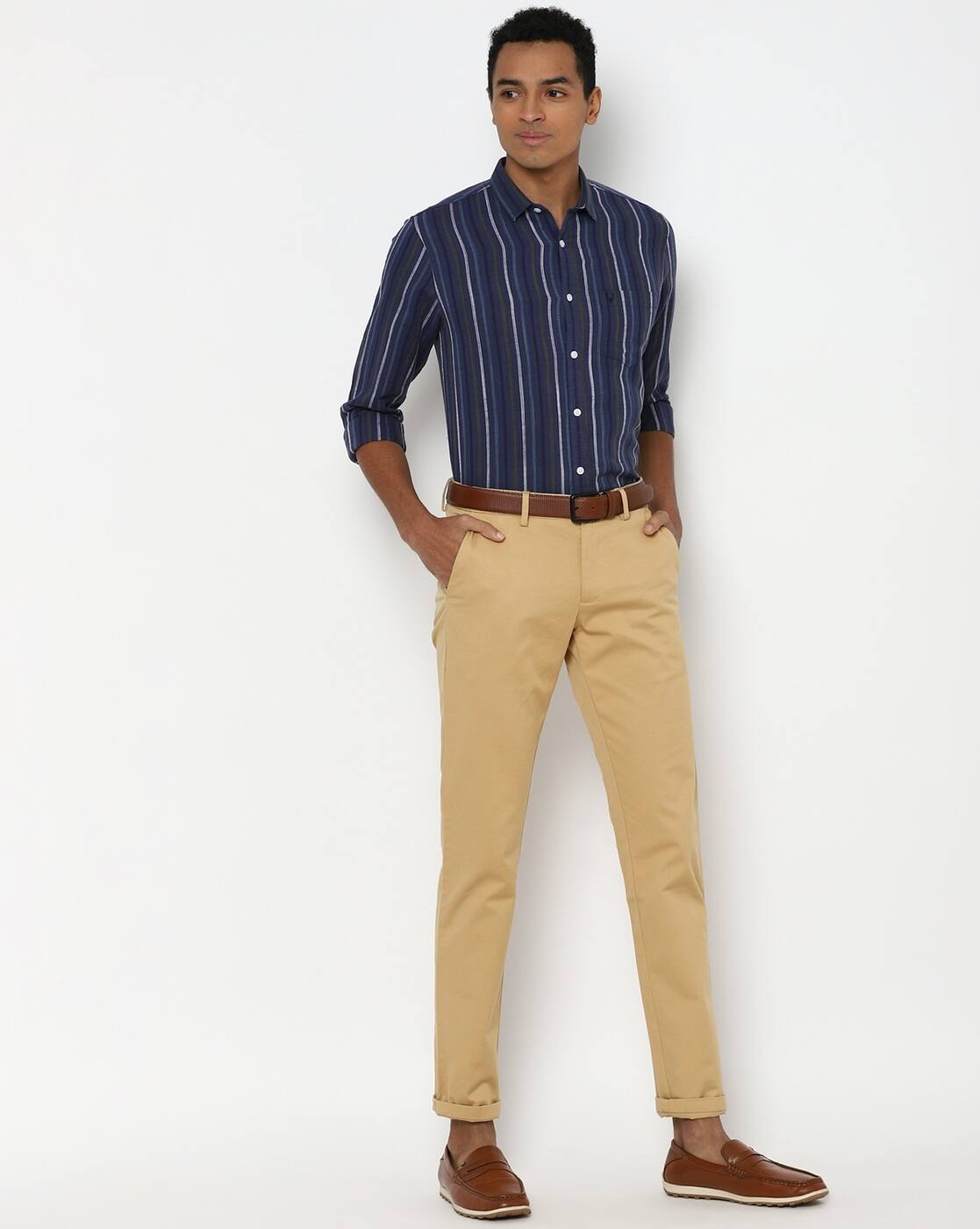 Navy Blue Shirts for Men by ALLEN SOLLY 