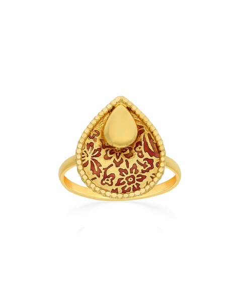 14K Pretty petal gold finger ring online - PC Chandra