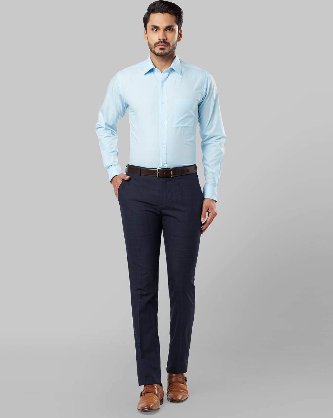Buy Blue Trousers \u0026 Pants for Men by 