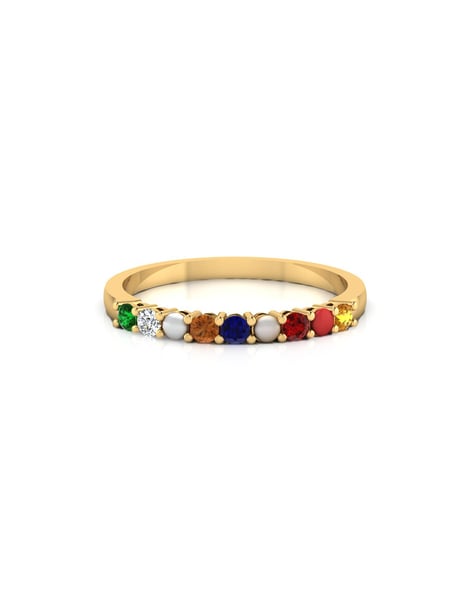 Sehdev Jewellers - Navaratna Ring in 18k Yellow Gold Navratna Gemstone Ring  in 18K Yellow Gold of 8 Gram. Navratna ring is embedded with Natural Blue  Sapphire, Natural Yellow Sapphire, Natural Ruby,