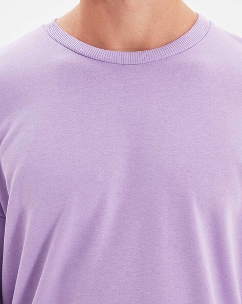 Plain Full Sleeves Men Lilac Round Neck Sweatshirt, Machine wash, Size:  Large at Rs 700/piece in Noida