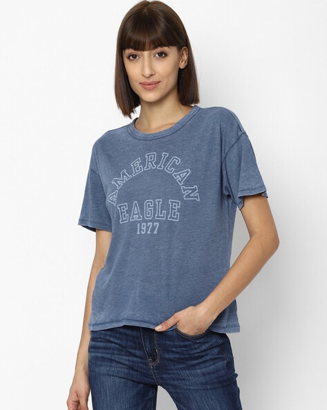 Buy Blue Tshirts for Women American Eagle Online | Ajio.com