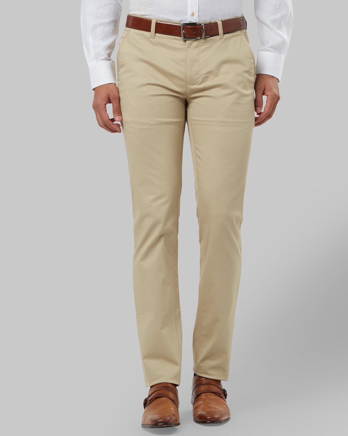 VAN HEUSEN Slim Fit Men Beige Trousers - Buy VAN HEUSEN Slim Fit Men Beige  Trousers Online at Best Prices in India | Flipkart.com
