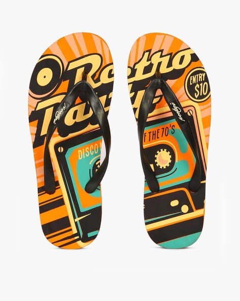 Retro Party Print Flip-Flops