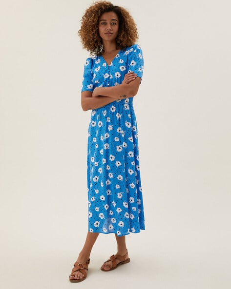 marks and spencer teal dress