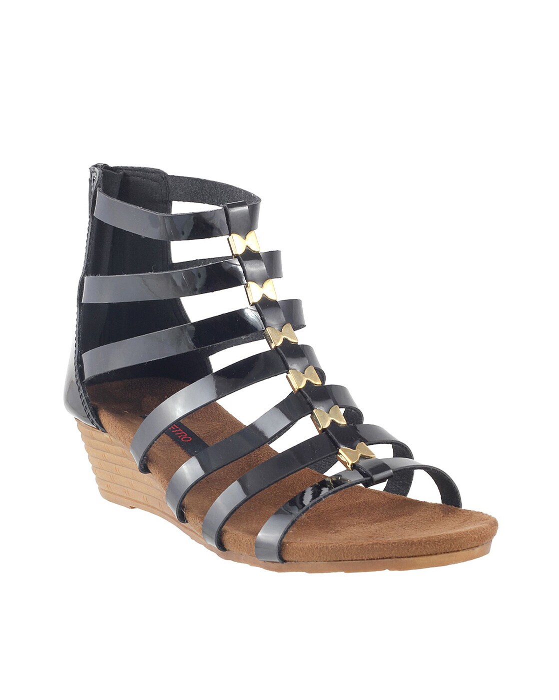 Women Pu Leather Gladiator Sandals Flats Low Wedge Heel 7840 – Shoeu